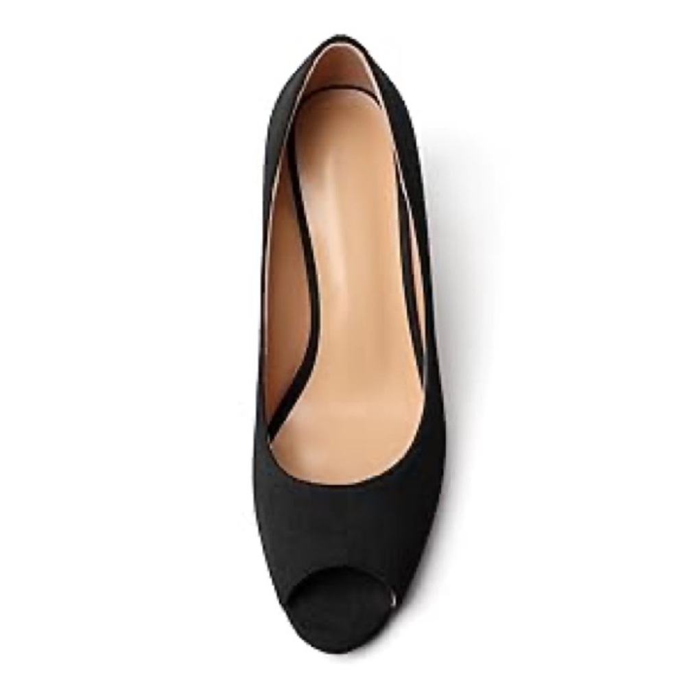 Journee Collection Black Peep-Toe Heels